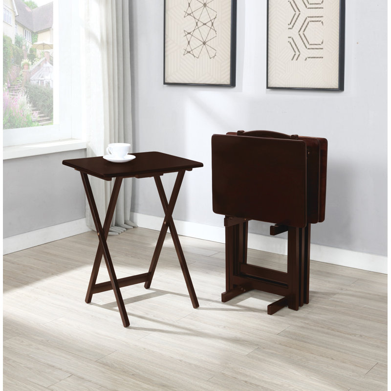 Wildon Home 5 Piece Tray Table Set Finish Cappuccino